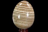 Polished, Banded Aragonite Egg - Morocco #98931-1